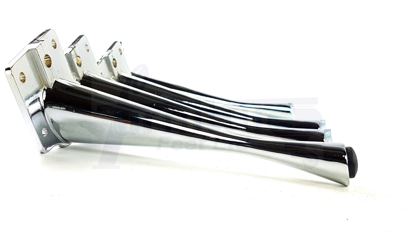 4x Metal Furniture Legs Chrome 170mm High Self-Fix Modern Feet Sofa Chair Cabinet Table
