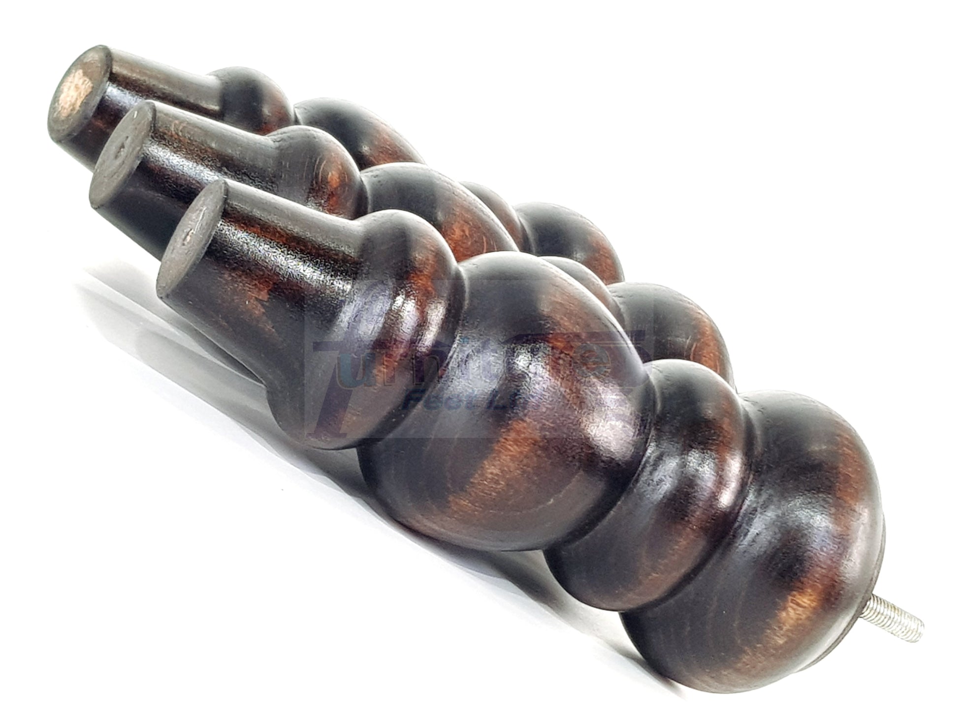 4 Solid Wood Furniture Legs Replacement Turned Feet 200mm High M8(8mm) Thread: Chestnut