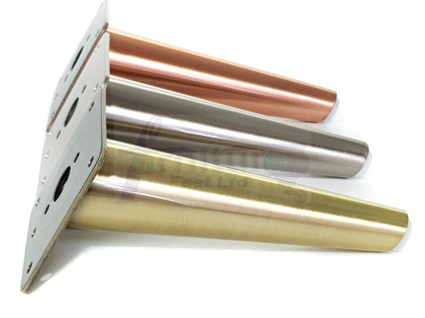 4 Chrome Metal Furniture Legs 180mm High Angled Feet Sofa Chair Cabinets Beds