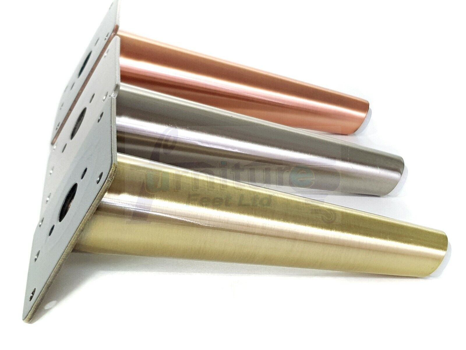 4 Chrome Metal Furniture Legs 180mm High Angled Feet Sofa Chair Cabinets Beds