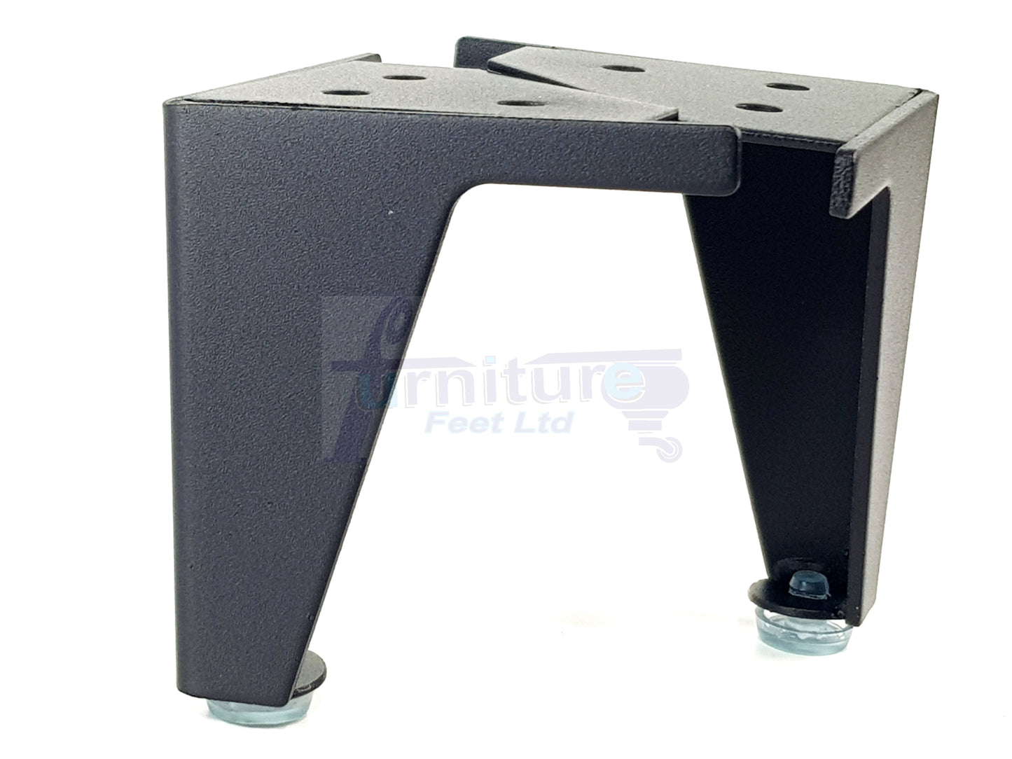 Metal Furniture Feet Black Finish Replacement Metal Legs 100mm High For Sofa, Chairs, Stools Beds Cabinets Self Fix Pre-Drilled Set of 4