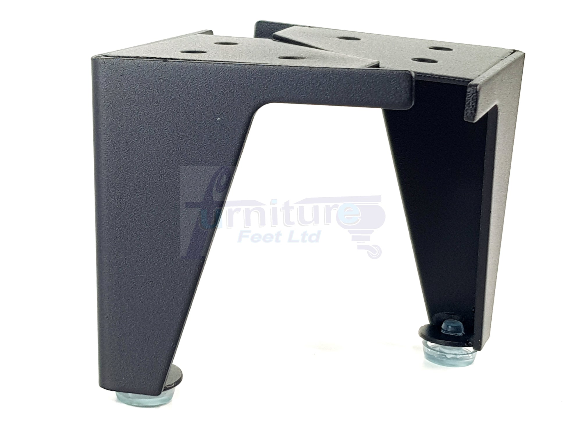 Metal Furniture Feet Black Finish Replacement Metal Legs 100mm High For Sofa, Chairs, Stools Beds Cabinets Self Fix Pre-Drilled Set of 4
