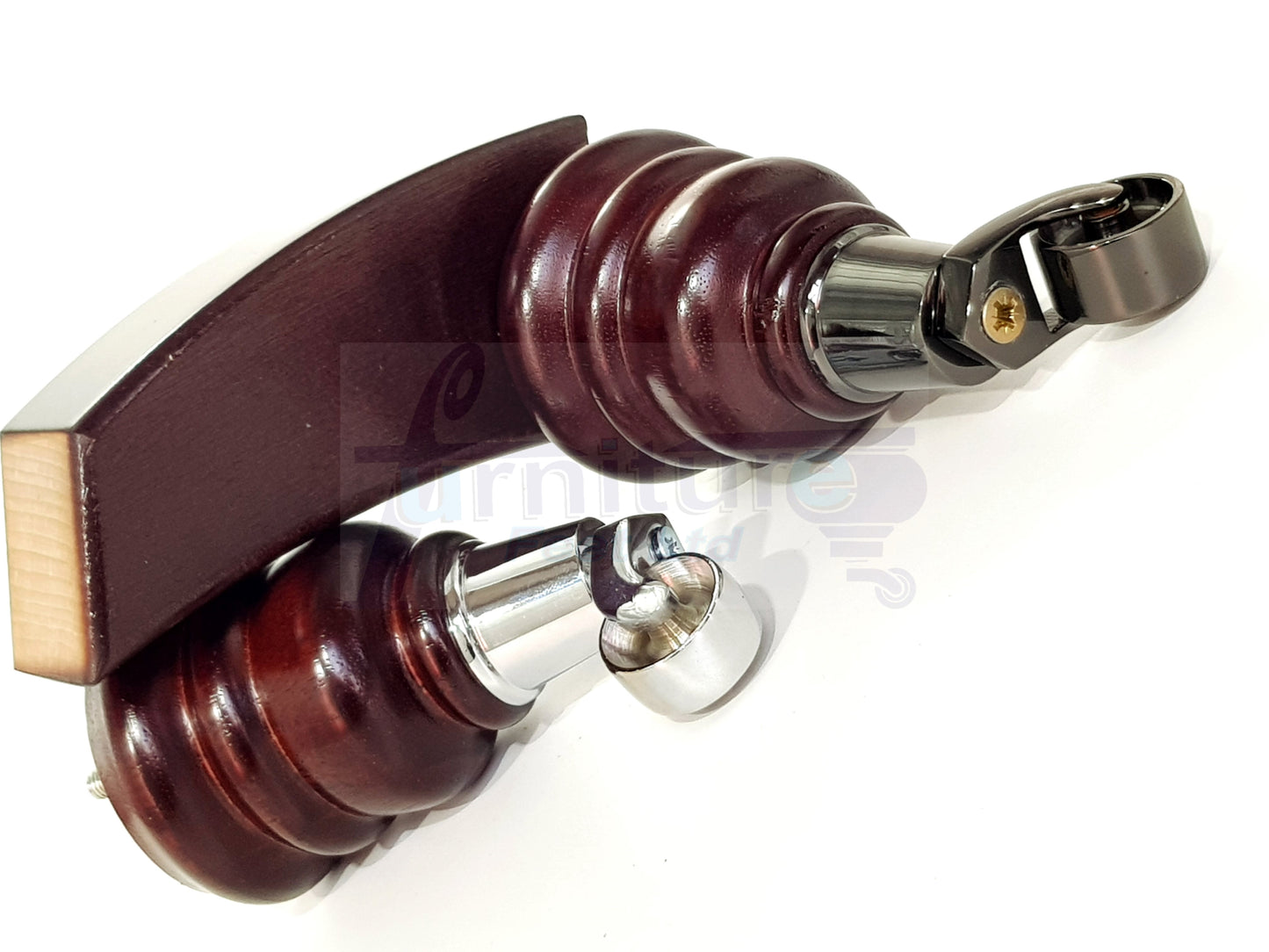 Mahogany Turned Wood Furniture Feet 2 With Castors 155mm and 2 Curved Back Legs Sofas Chairs Stools Cabinets Beds M8 6 Inches