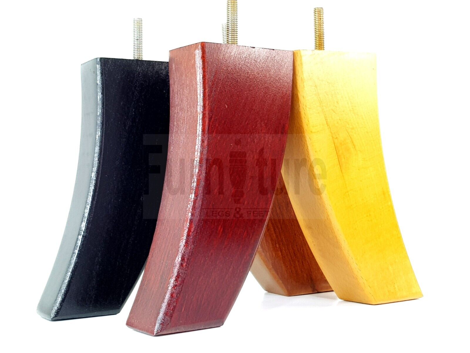 SET OF 4 WOODEN FURNITURE FEET 175mm HIGH REPLACEMENT SOFA LEGS 8mm Thread