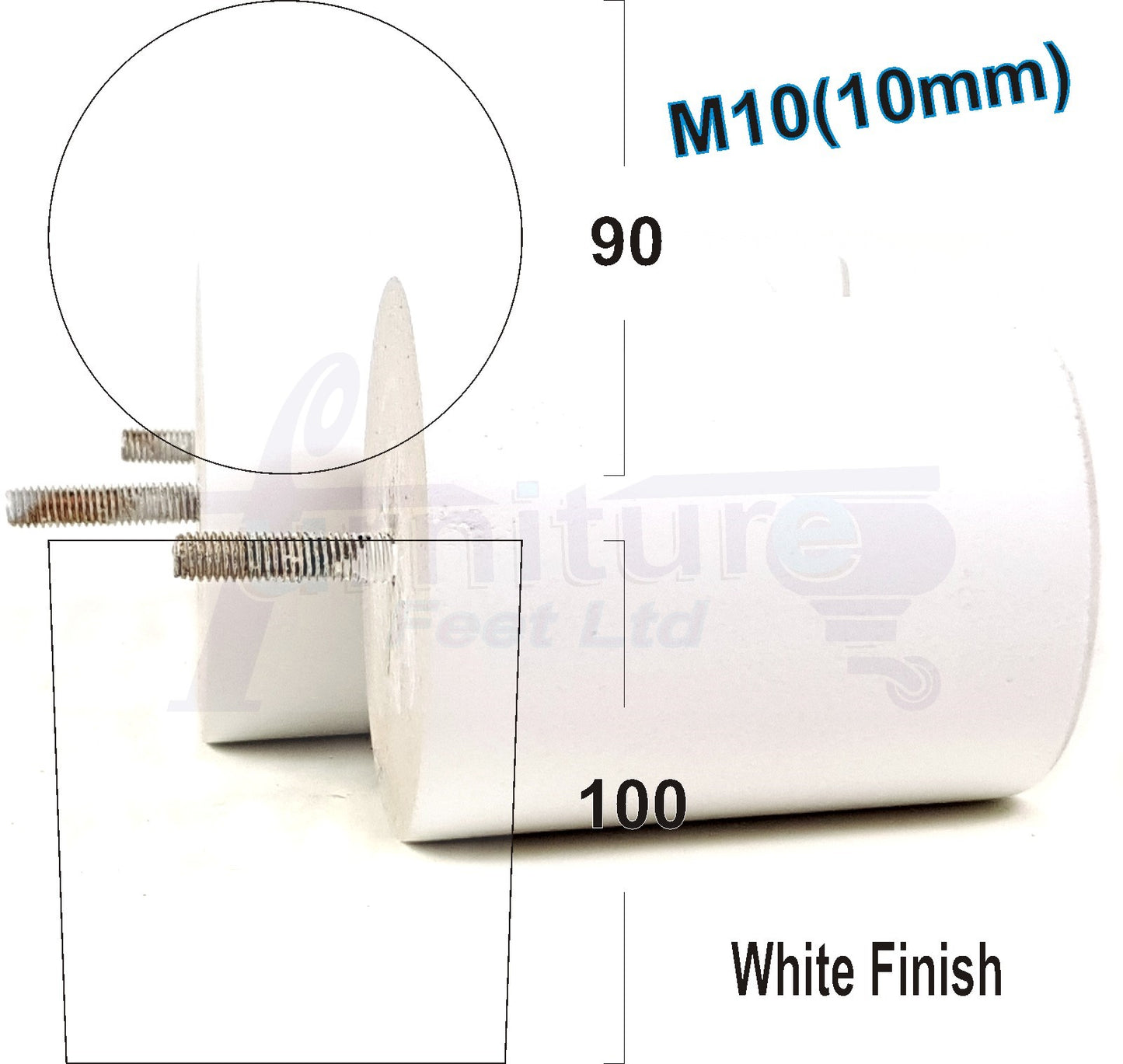 4x Turned Wood Furniture Legs Chair Sofa Bed M10 Replacement Settee Feet 100mm
