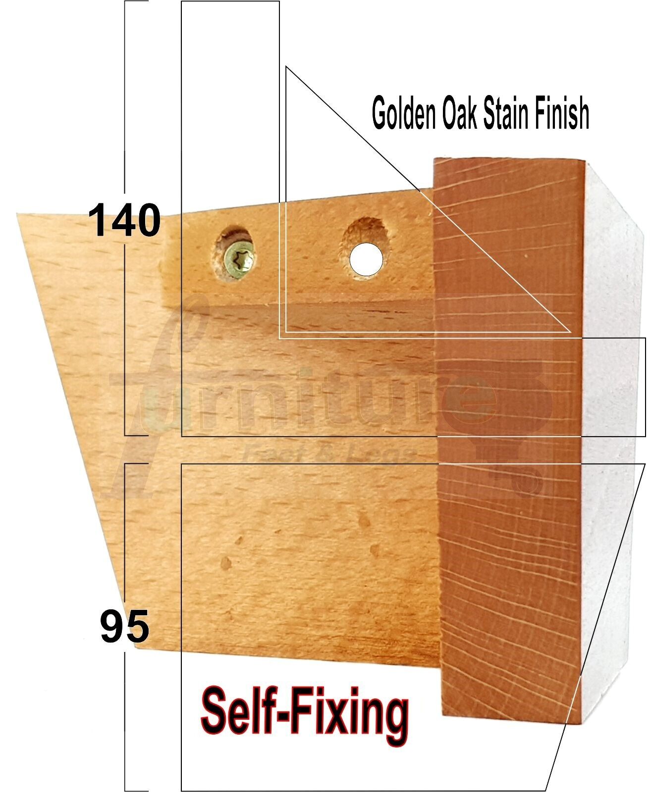 4 Solid Wood Furniture Legs Replacement Corner Feet 95mm High Multi Colours Chairs Stools Sofa Beds Settee & Cabinets Fix With Screws