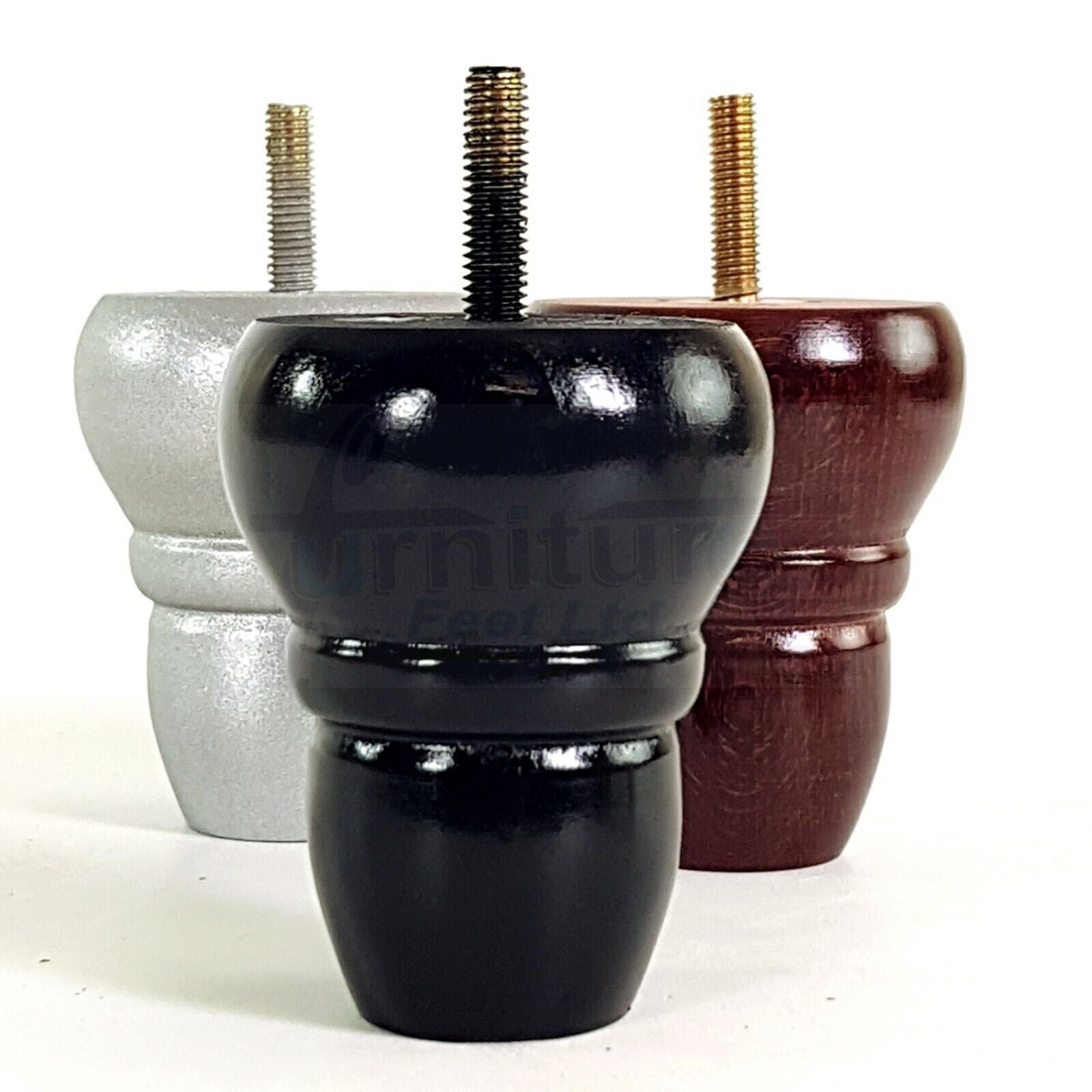 4x Turned Wood Repacement Furniture Legs M8 Sofa Chair Settee Feet 82mm