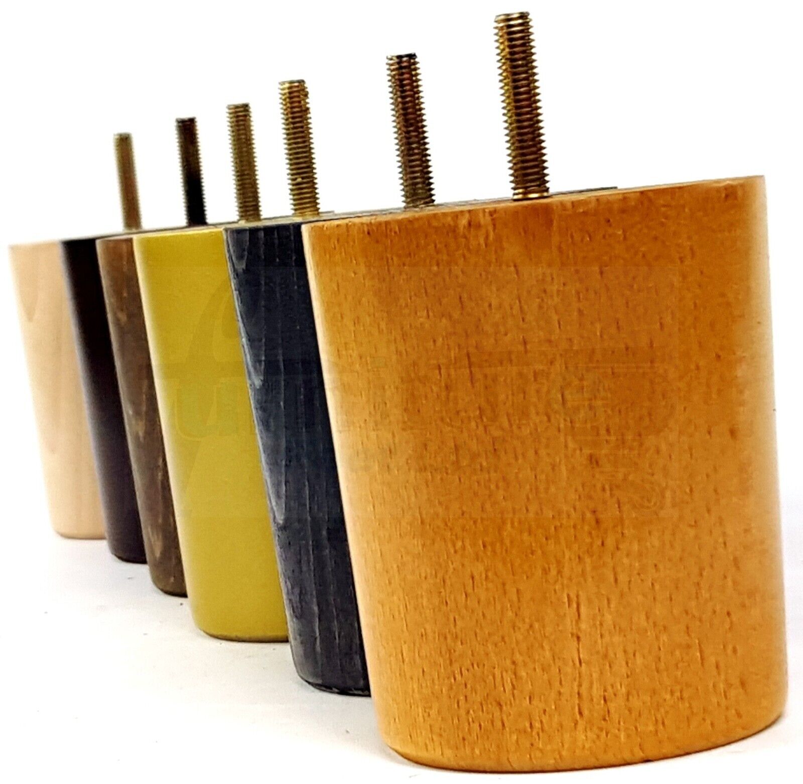 4x Turned Wood Furniture Legs Chair Sofa Bed M8 Replacement Settee Feet 100mm
