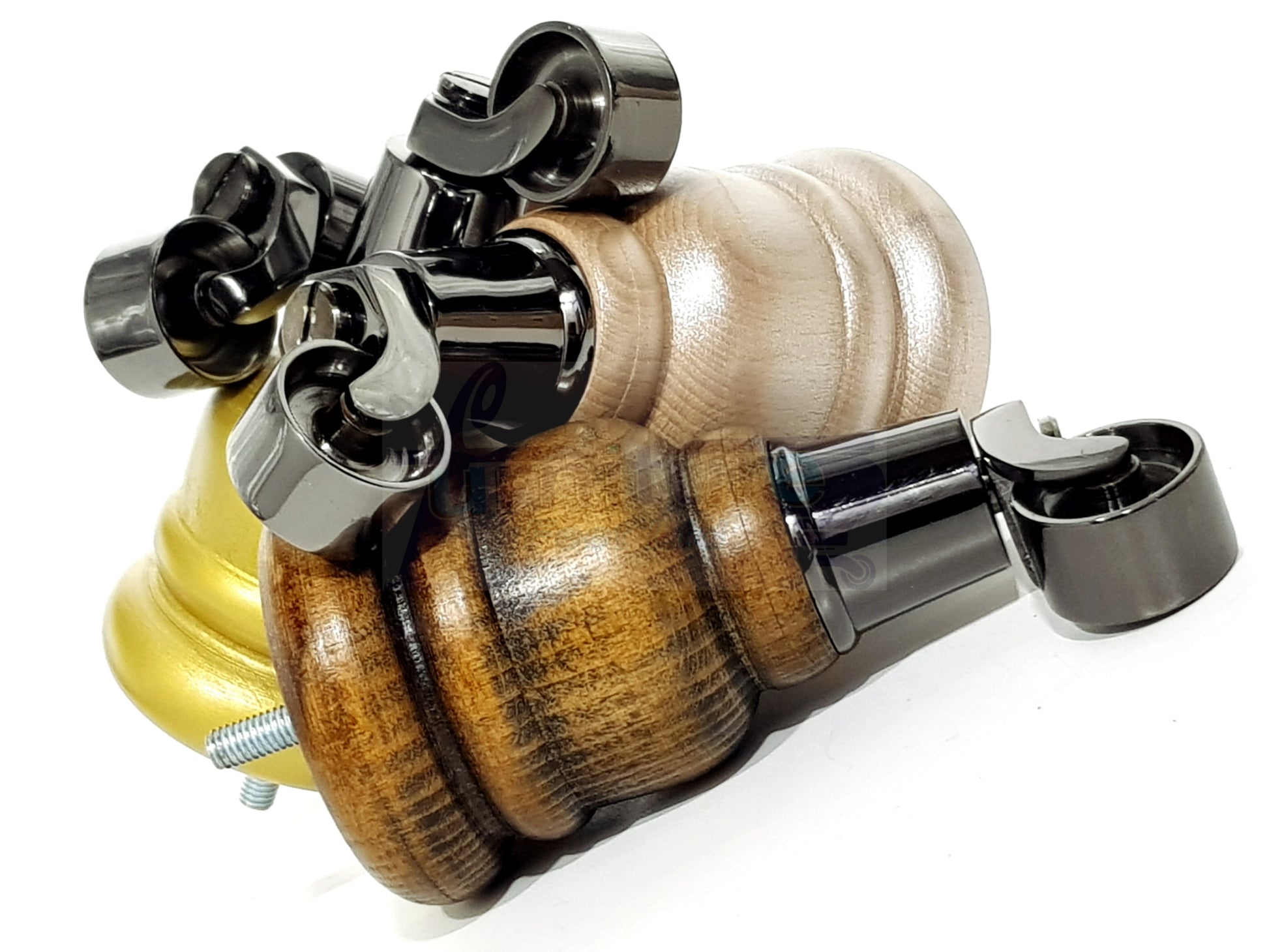 4 Turned Wood Furniture Feet With Black Chrome Castors 155mm Legs Sofas Chairs Stools Cabinets Beds M8 6 Inches