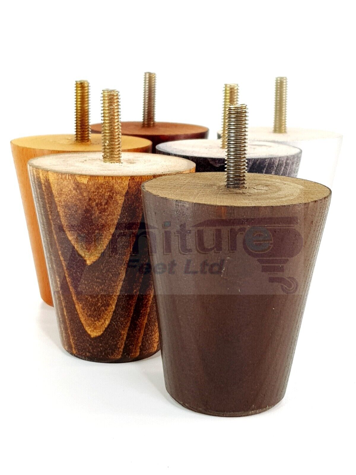 4x Solid Wood Turned Furniture Legs Replacement Bun Feet 75mm High Chairs Stools Sofa's Beds Settee M8