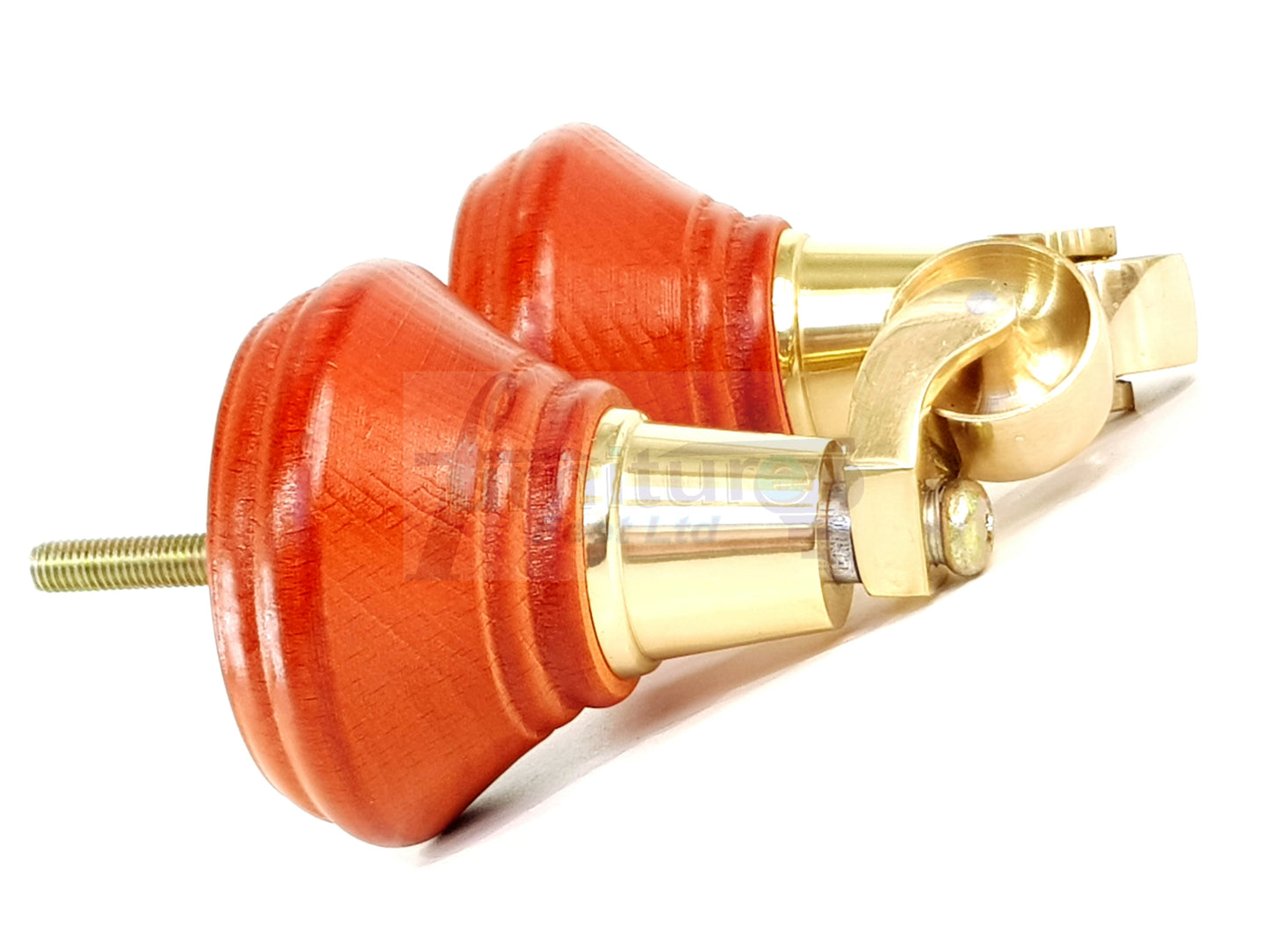 4x Teak Wooden Furniture Sofa Legs M8 With Castors Replacement Chair Settee Feet 115mm - 125mm High