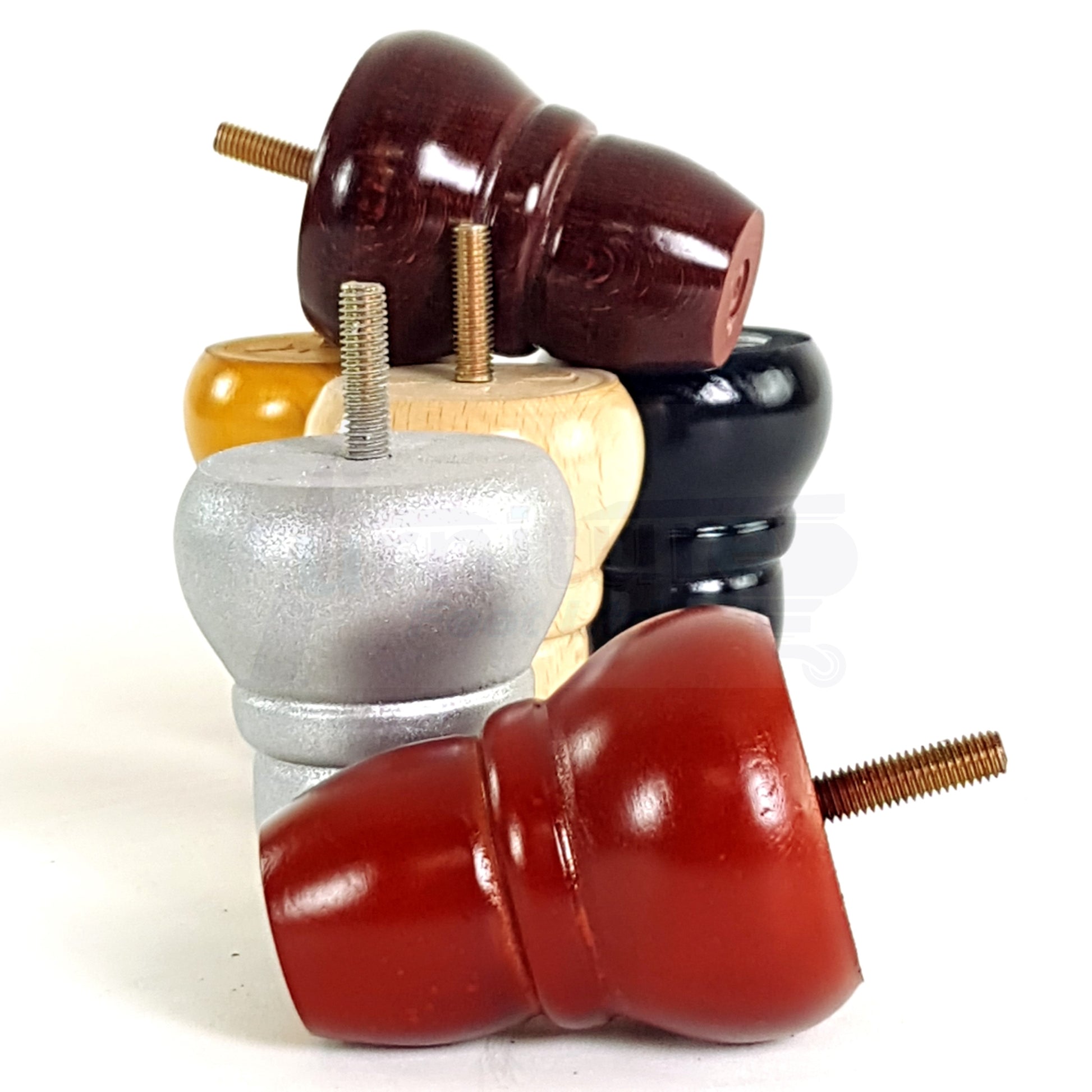 4x Turned Wood Repacement Furniture Legs M10 Thread Sofa Chair Settee Feet 82mm