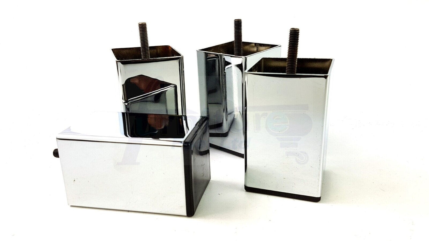 4x Metal Furniture Legs 100mm High Settee Sofa Chair Cabinet Bed Feet M8