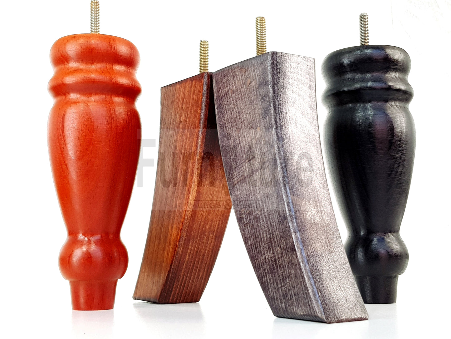 2x Furniture Legs Replacement Sofa Feet 200mm & 2x Curved Legs 175mm for Chairs Sofa Settee M10 Thread