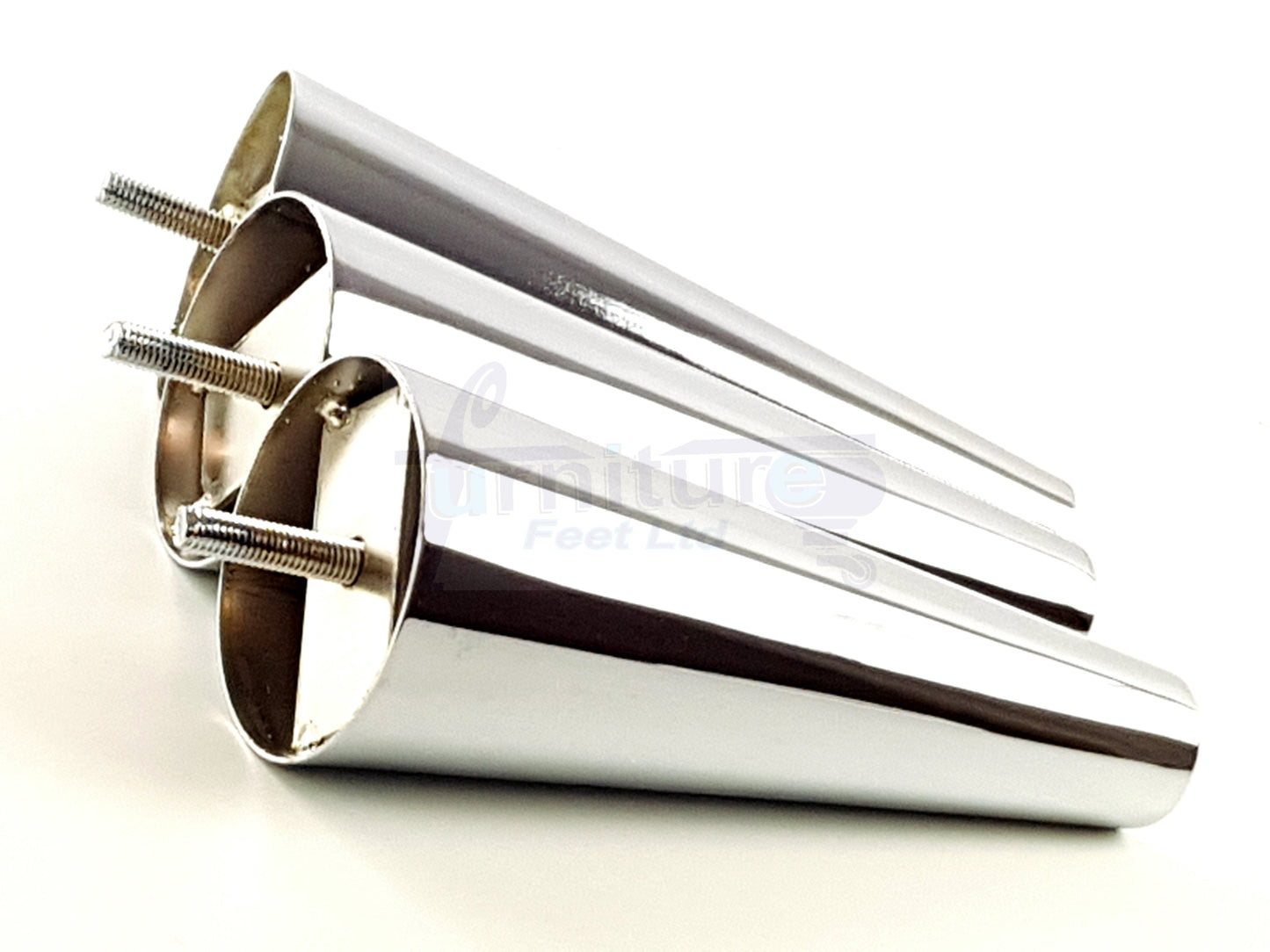 4x Metal Chrome Furniture Settee Legs Cabinet Sofa Feet 180mm High Chair Beds M8