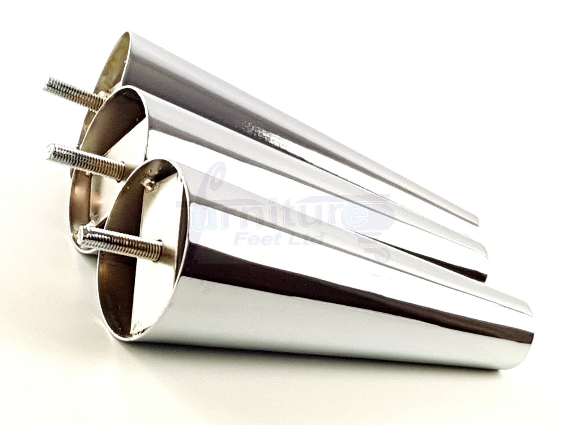 4x Metal Chrome Furniture Settee Legs Cabinet Sofa Feet 180mm High Chair Beds M8