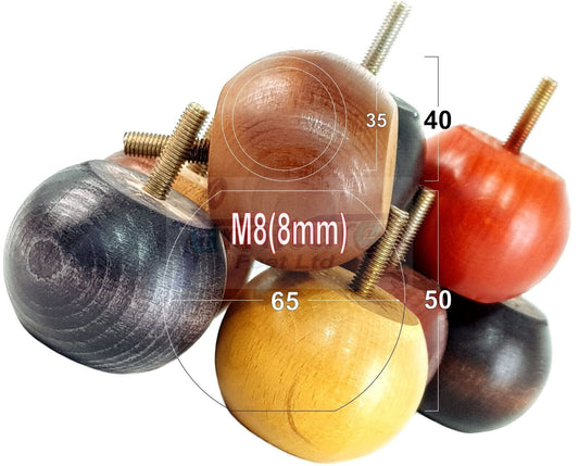 4 Solid Round Wood Turned Furniture Legs Replacement Bun Feet 2 Inches 50mm High Chairs Sofa Beds Settee M8 
