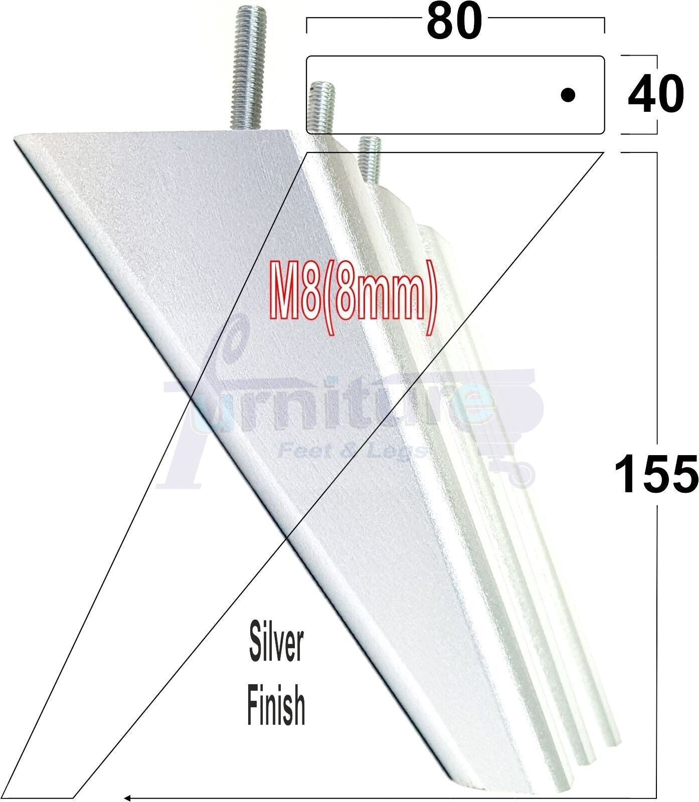 4 Replacement Tapered Feet 155mm High Wood Angled Furniture Legs 6 Inches Tall Chairs Stools Sofa's Beds Settee Cabinets M8