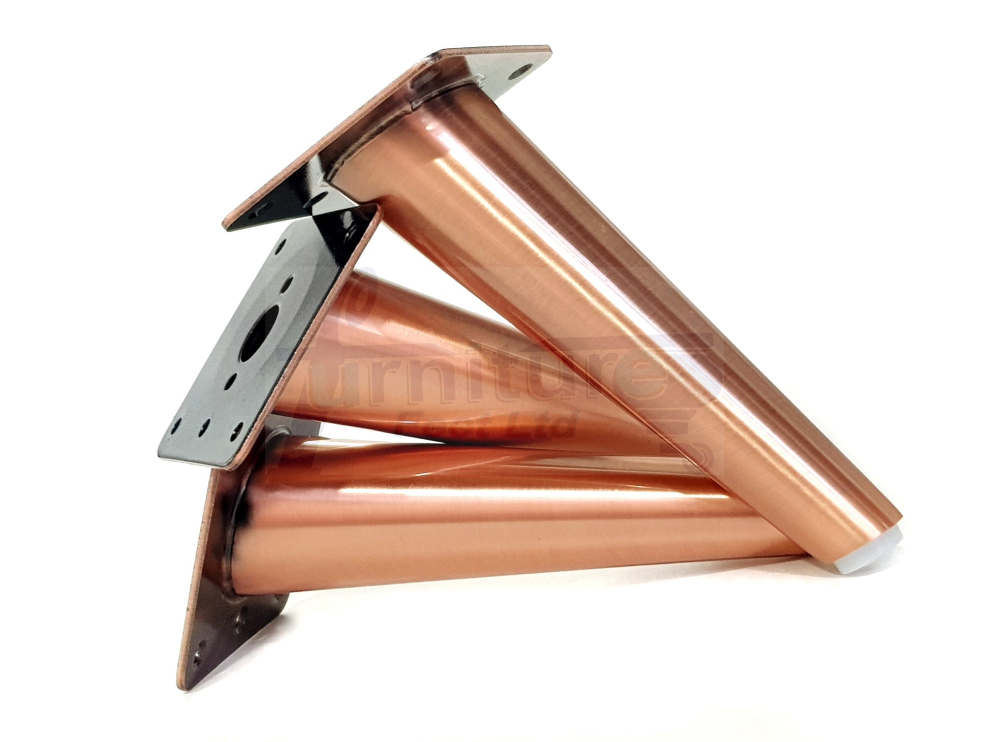 4x Metal Copper Furniture Legs 180mm High Angled Feet Sofa Chair Cabinets Beds