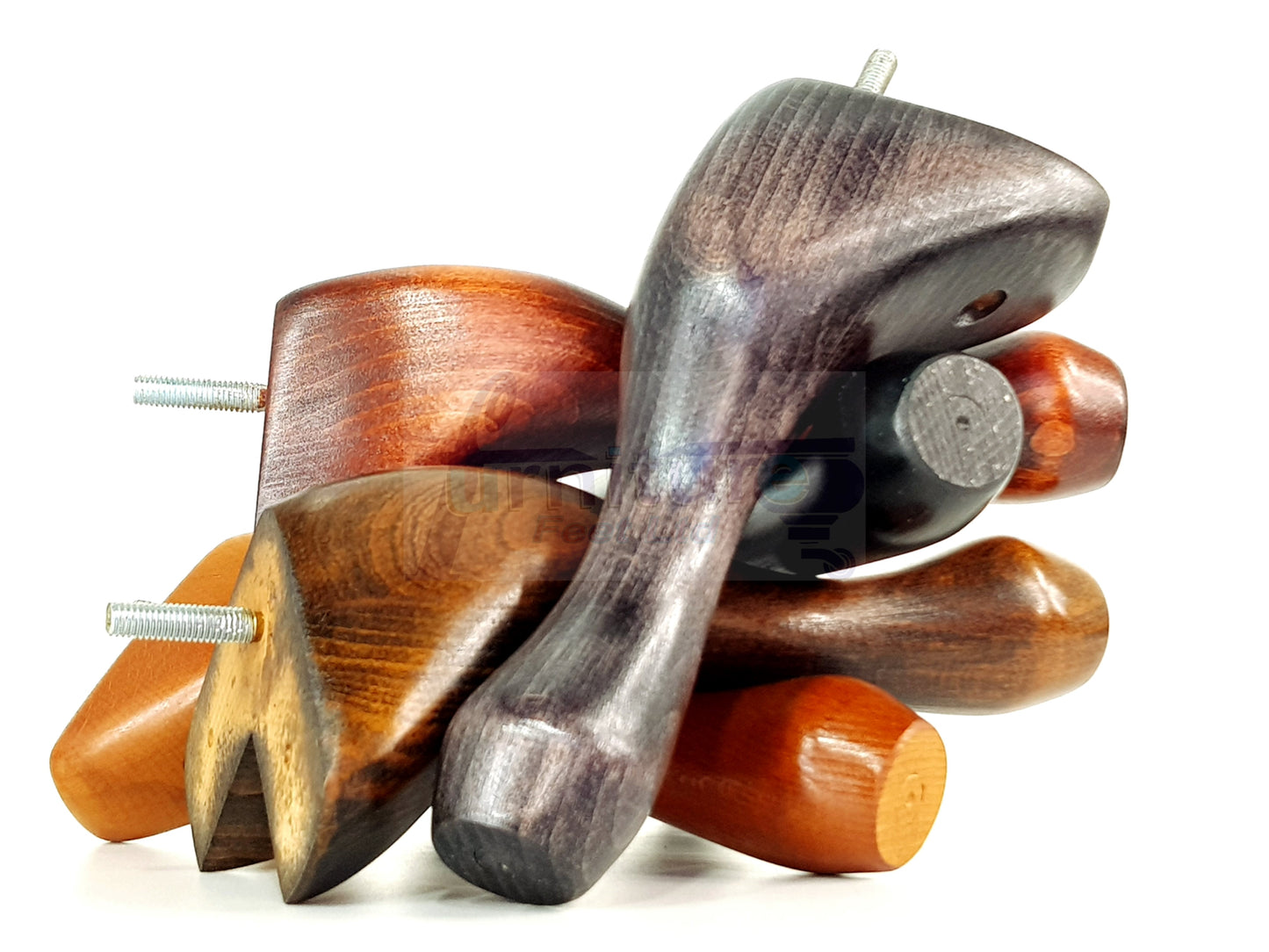 4 Solid Wood Furniture Legs 200mm High Queen Anne Replacement Feet Chairs Settees Sofas M10 Thread