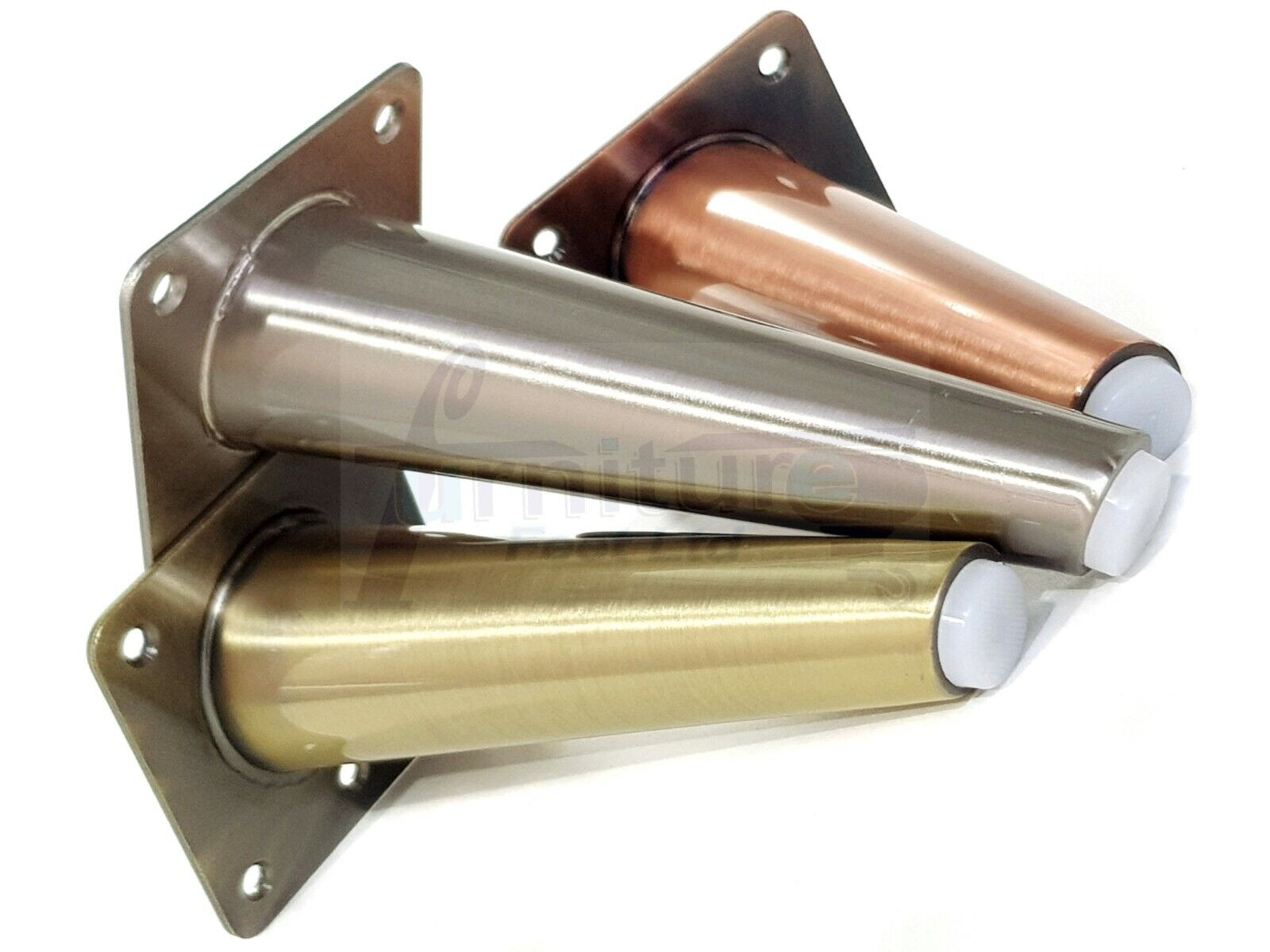 4 Chrome Metal Furniture Legs 180mm High Angled Feet Sofa Chair Cabinets Beds