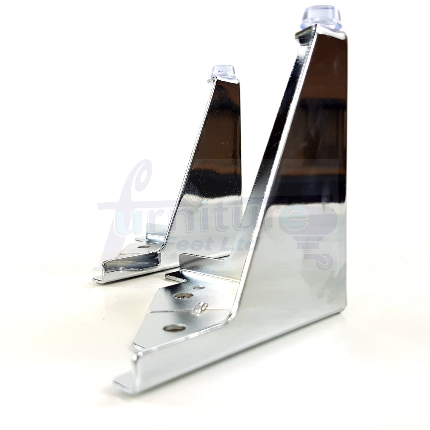 4 Chrome Metal Furniture Legs 100mm High Feet Sofa Chair Cabinets Beds Stools
