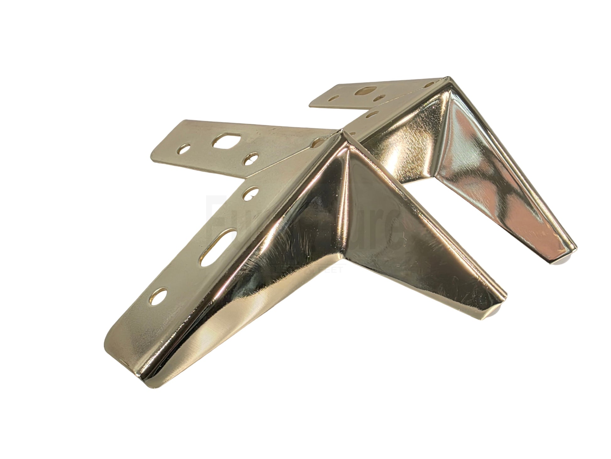 4 Metal Corner Feet Replacement Furniture Legs Gold Finish 135mm High