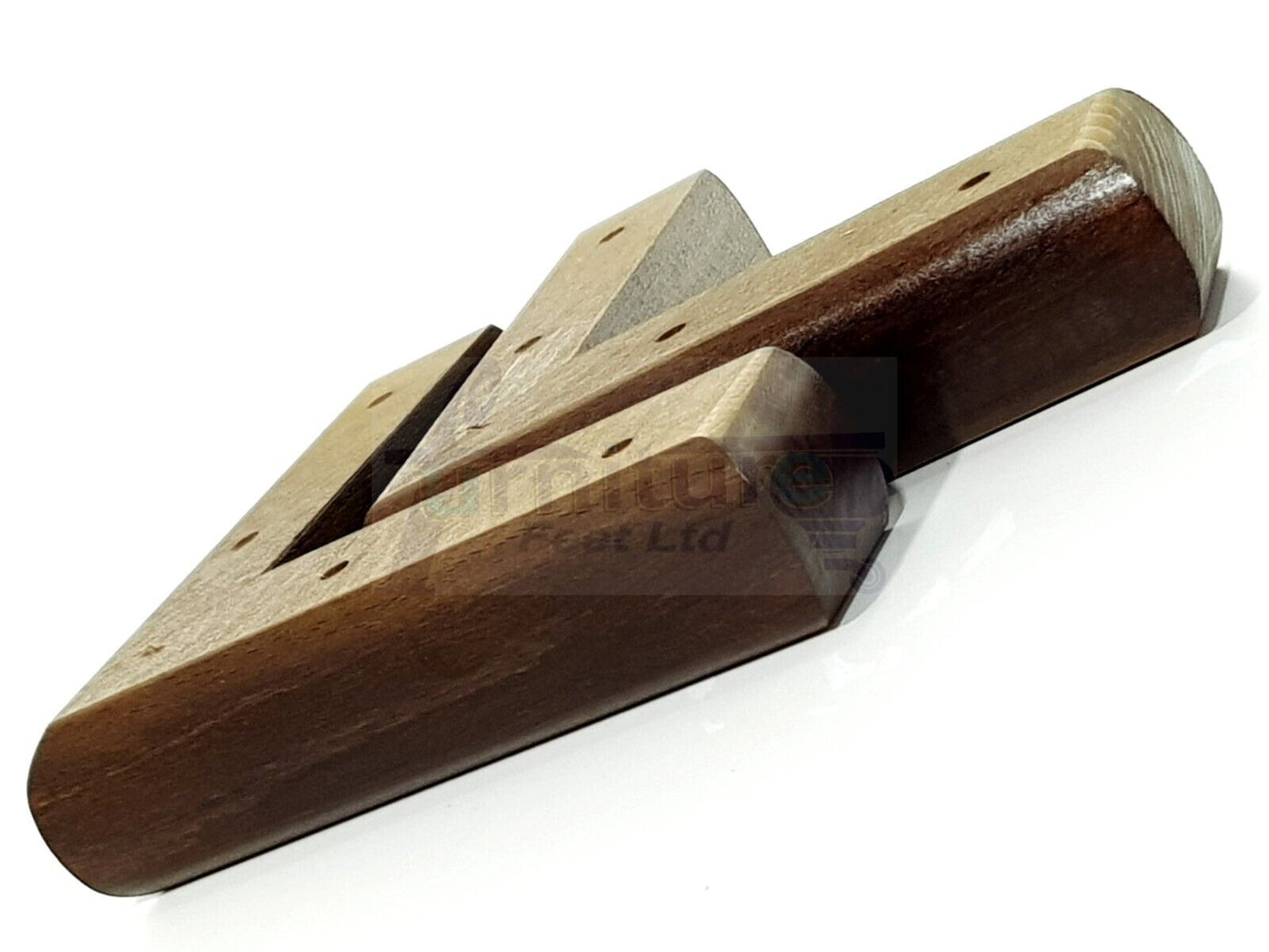 Set Of 4 Wooden Corner Furniture Feet 40mm High Replacement Sofa Chair Legs Self-Fixing: Antique Brown