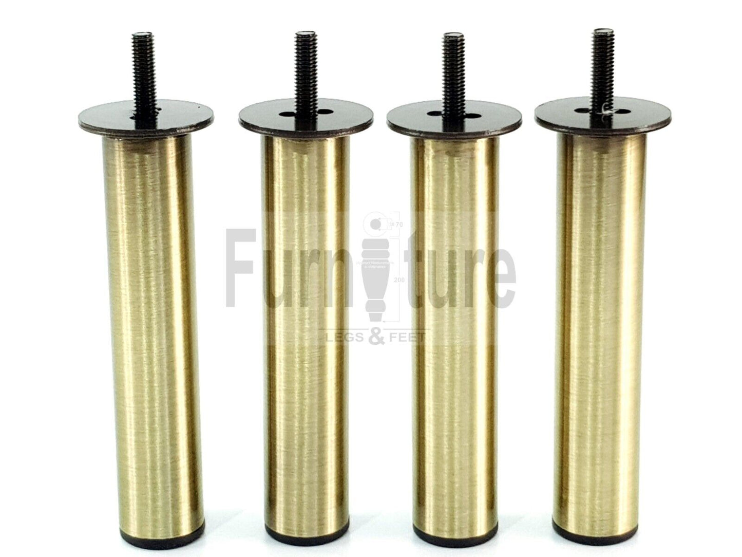 4 Metal Furniture Sofa Legs 150mm High Chair Feet Settee Cabinets Brush Brass M8