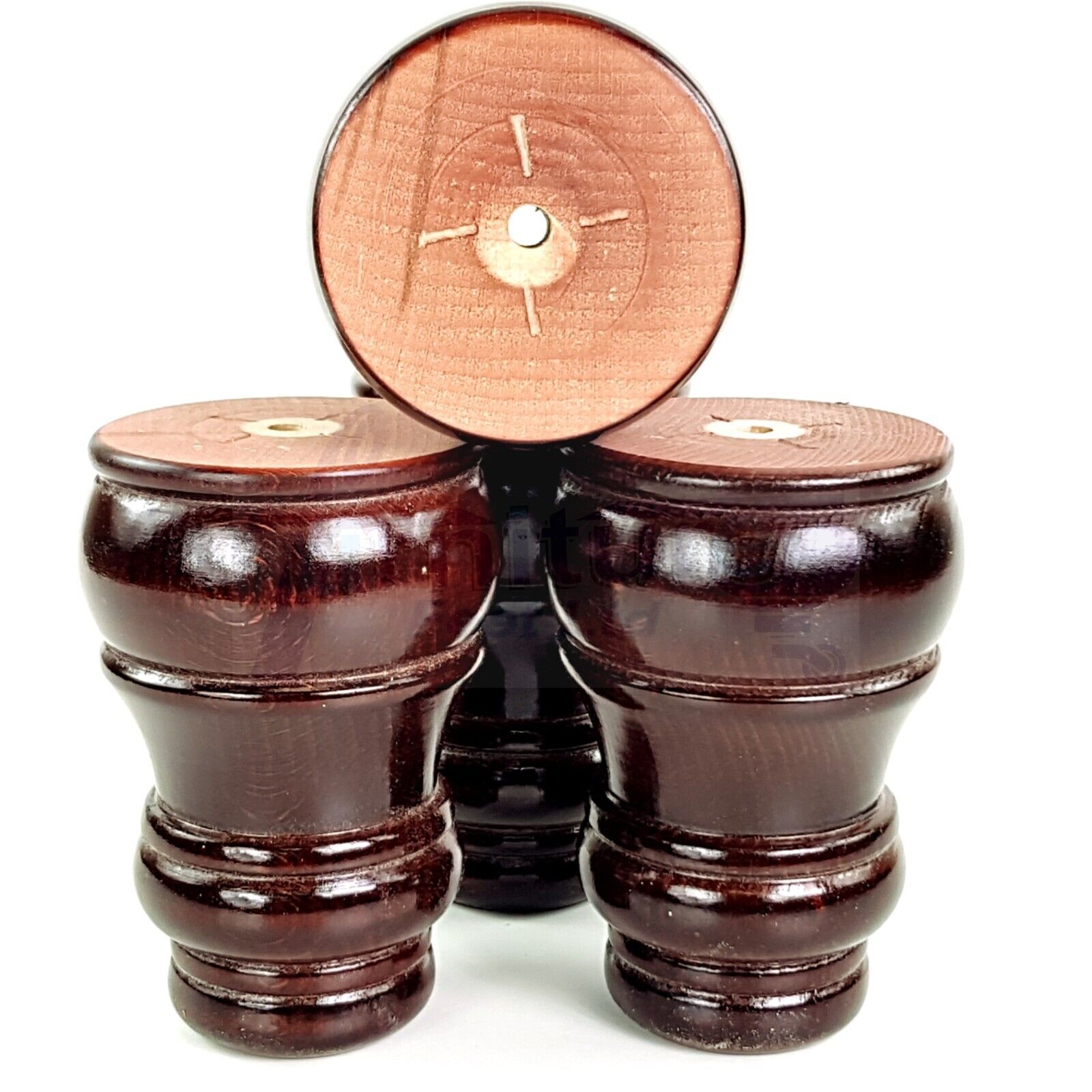 4x Replacement Turned Furniture Sofa Leg Chair Settee Feet 125mm High (Self-Fix)