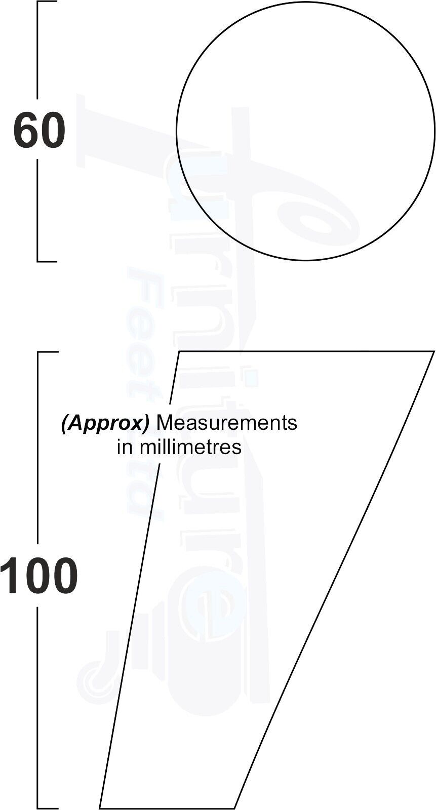 2 Black Stain Wood Furniture Sofa Legs With Castor 125mm & 2 Angled Back Feet Chair Settee 100mm High M8