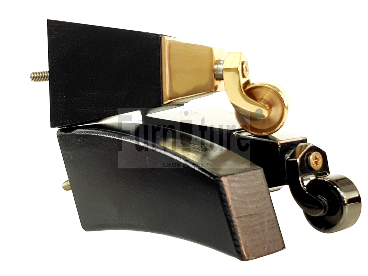 Set Of 4 Block Wood Castor Furniture Feet M8(8mm) For Chairs Cabinets Sofa 15cm High