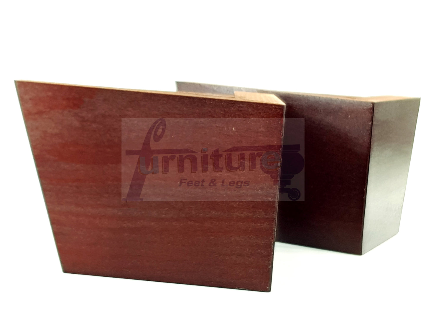 4 Solid Wood Furniture Legs Replacement Corner Feet 95mm High Self-Fixing: Antique Mahogany