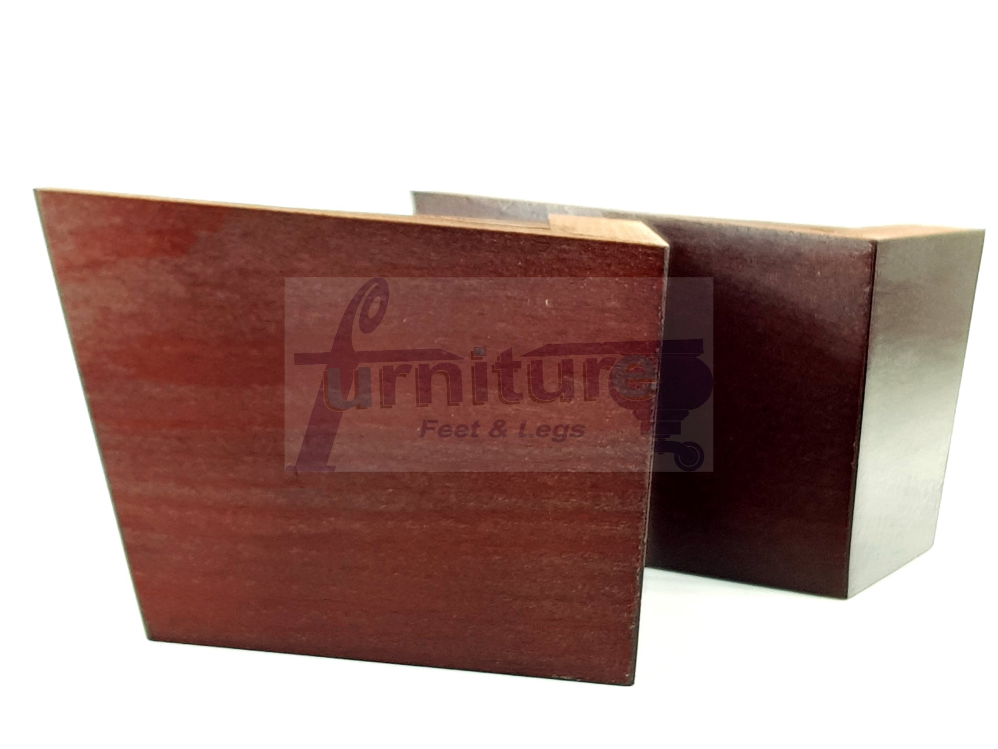 4 Solid Wood Furniture Legs Replacement Corner Feet 95mm High Self-Fixing: Antique Mahogany