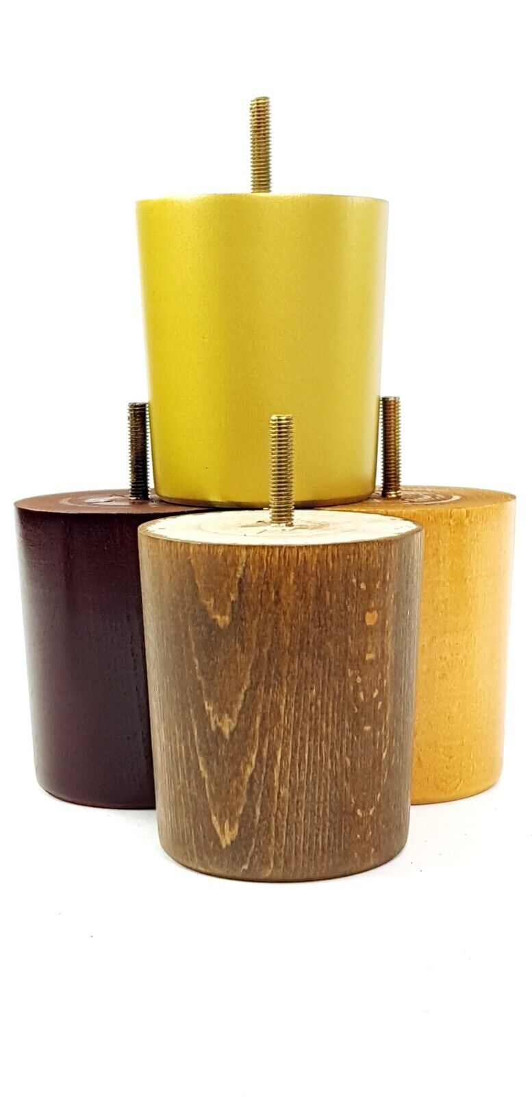 4x Turned Wood Furniture Legs Chair Sofa Bed M8 Replacement Settee Feet 100mm