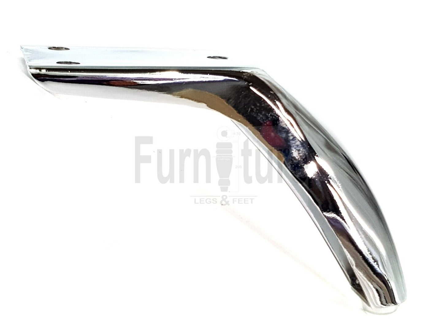 4x Chrome Metal Legs 130mm Replacement Feet Cabinet Sofa Chair Settee (Self-Fix)