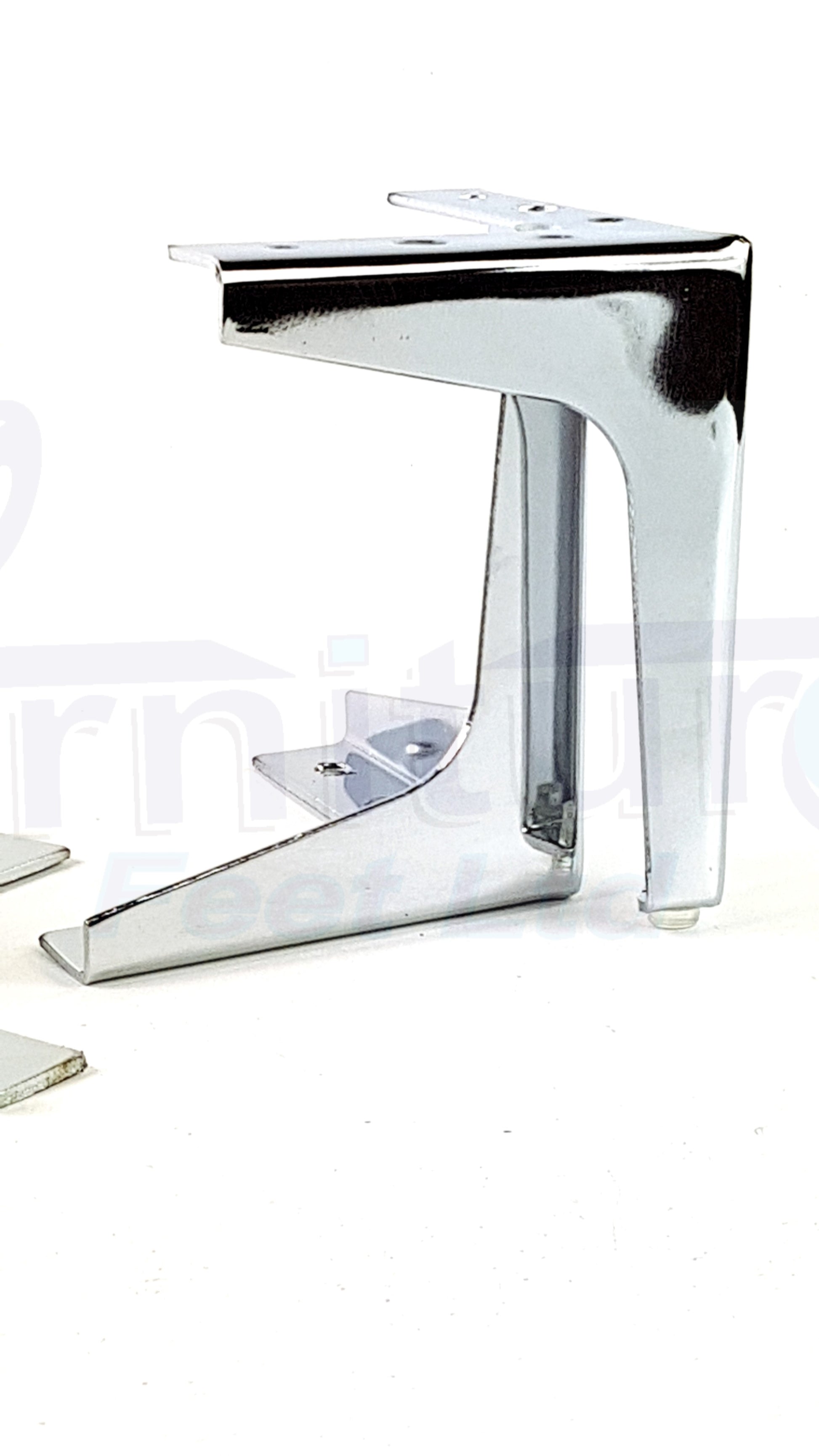 4x Metal Feet Silver Chrome Finished Furniture Metal Legs 150mm High For Sofa Chairs Stools Beds Cabinets Corner Furniture Leg Self Fixing