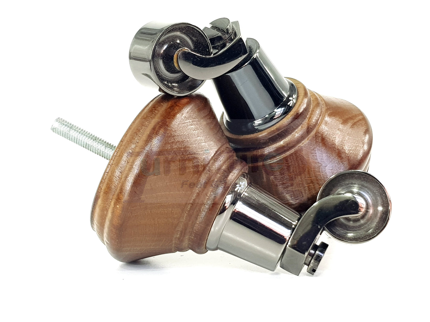 2 Castor Feet 120mm High Wood Turned Replacement Furniture Legs Antique Brown With Wheels Chairs Stools Sofa Beds Cabinets M8