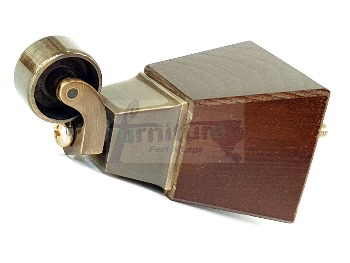 4x Block Wood With Antique Castor Furniture Legs 8mm Thread For Chairs Settees Sofa 150mm