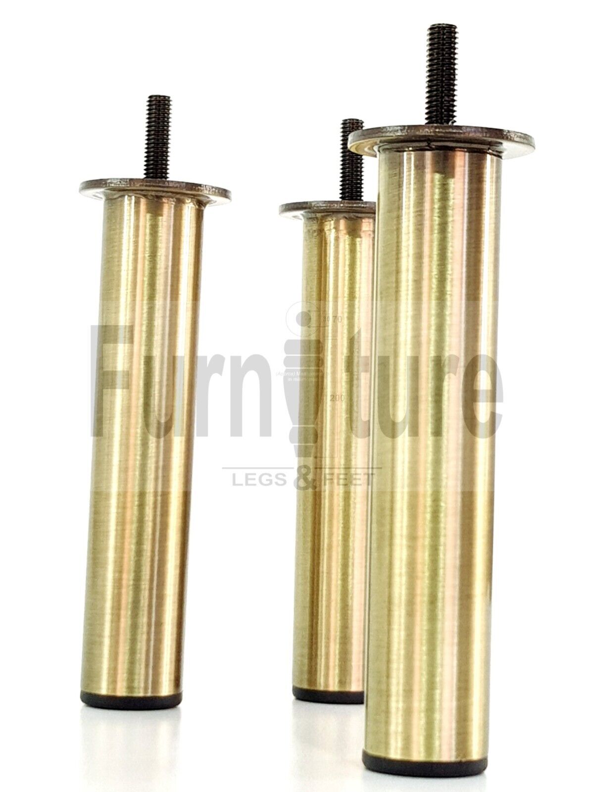 4 Metal Furniture Sofa Legs 150mm High Chair Feet Settee Cabinets Brush Brass M8