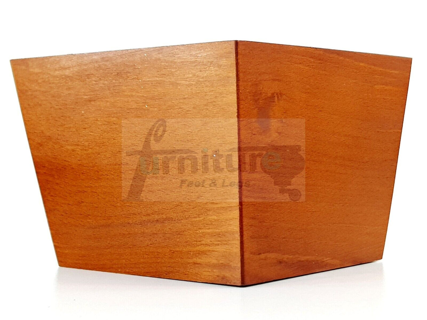 4 Solid Wood Furniture Legs Replacement Corner Feet 95mm High Self-Fixing: Golden Oak