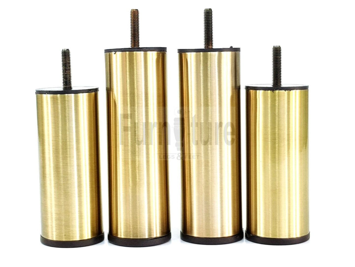 4 Metal Furniture Settee Legs Brass Feet 120mm & 150mm High Sofa Chair Beds M8