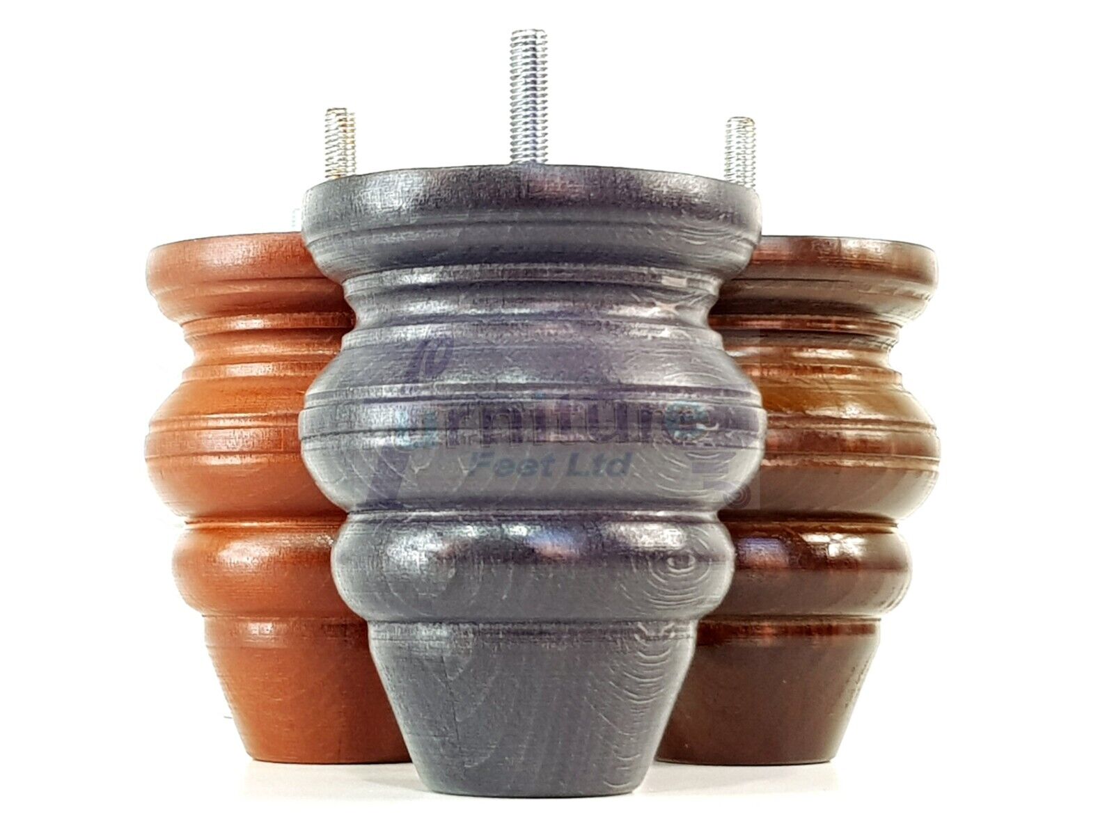 4x Turned Wood Furniture Legs Replacement Feet 110mm High Multiple Colours Chairs Stools Sofa's Beds Settee Cabinets M8