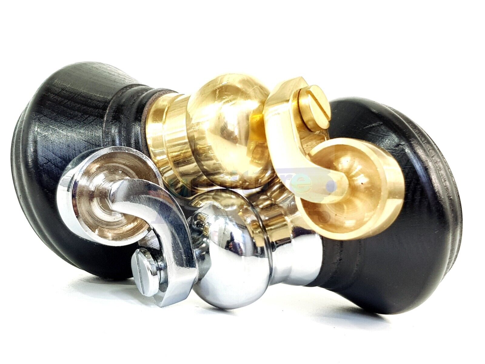 4x Black Wooden Furniture Sofa Legs M8 With Castors Replacment Chair Settee Feet 115mm - 125mm High