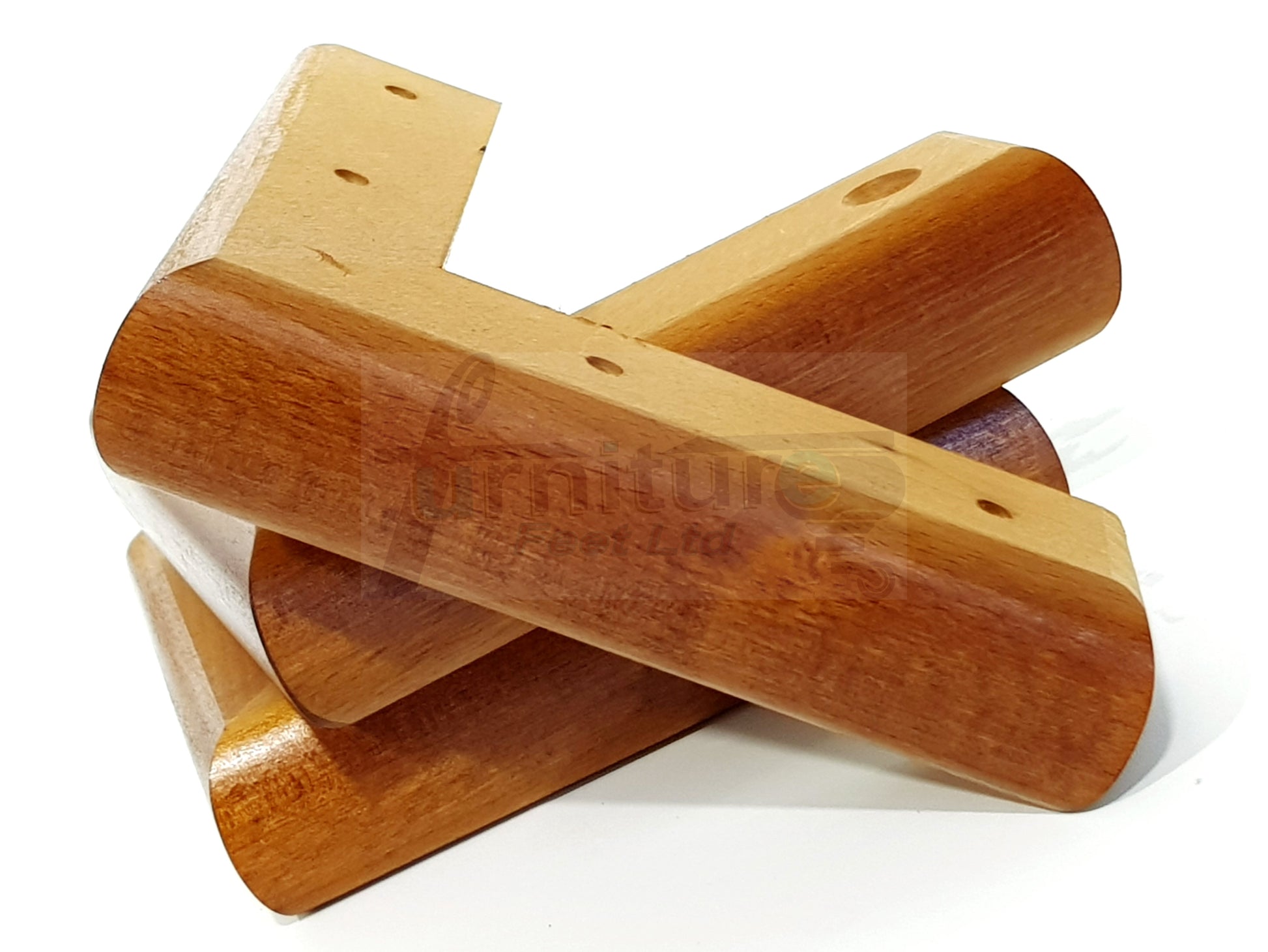 Set Of 4 Wooden Corner Furniture Feet 40mm High Replacement Sofa Chair Legs Self-Fixing: Golden Oak