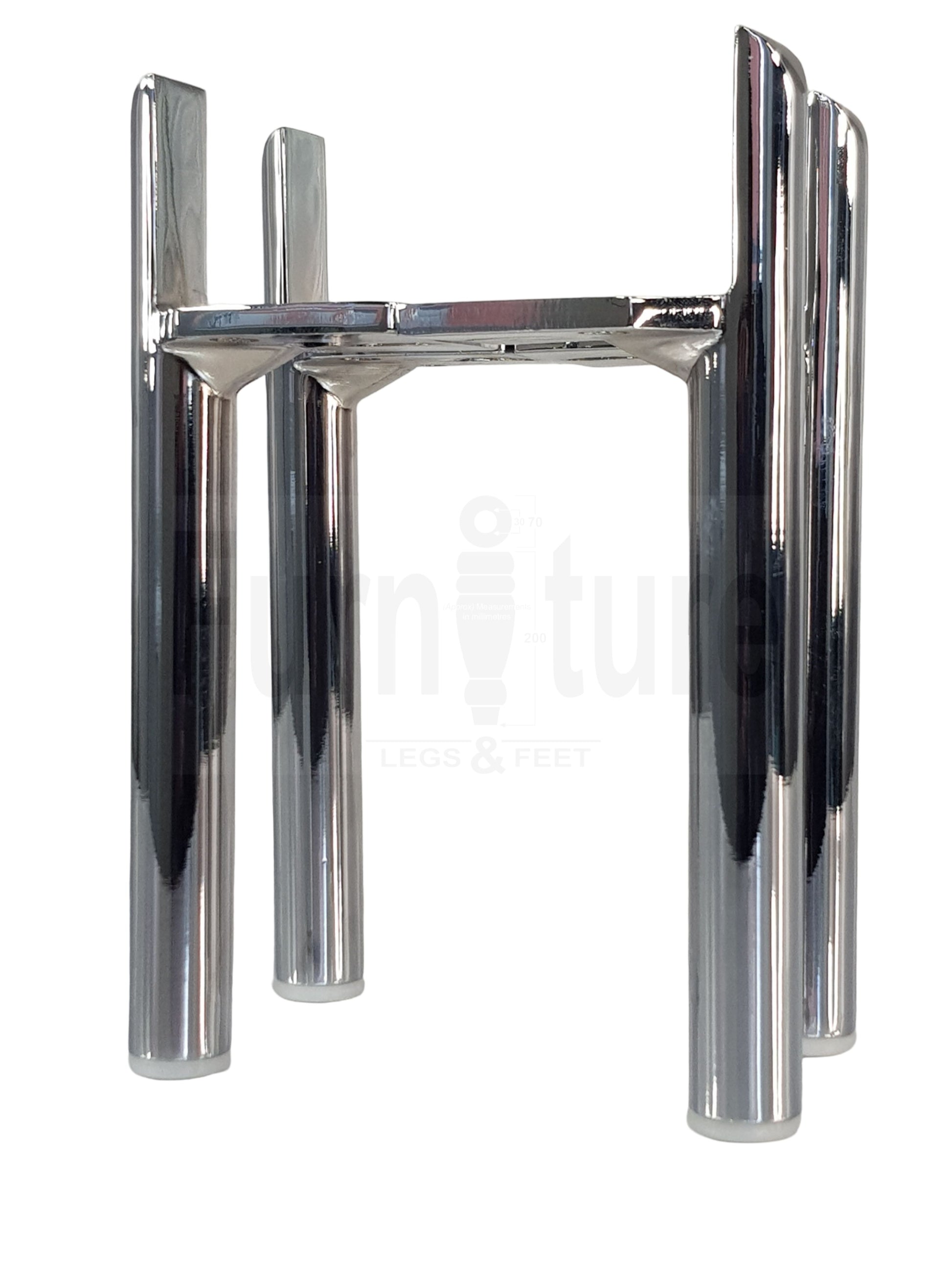 4 Chrome Furniture Settee Legs Cabinet Sofa Metal Feet 170mm High Chair Beds