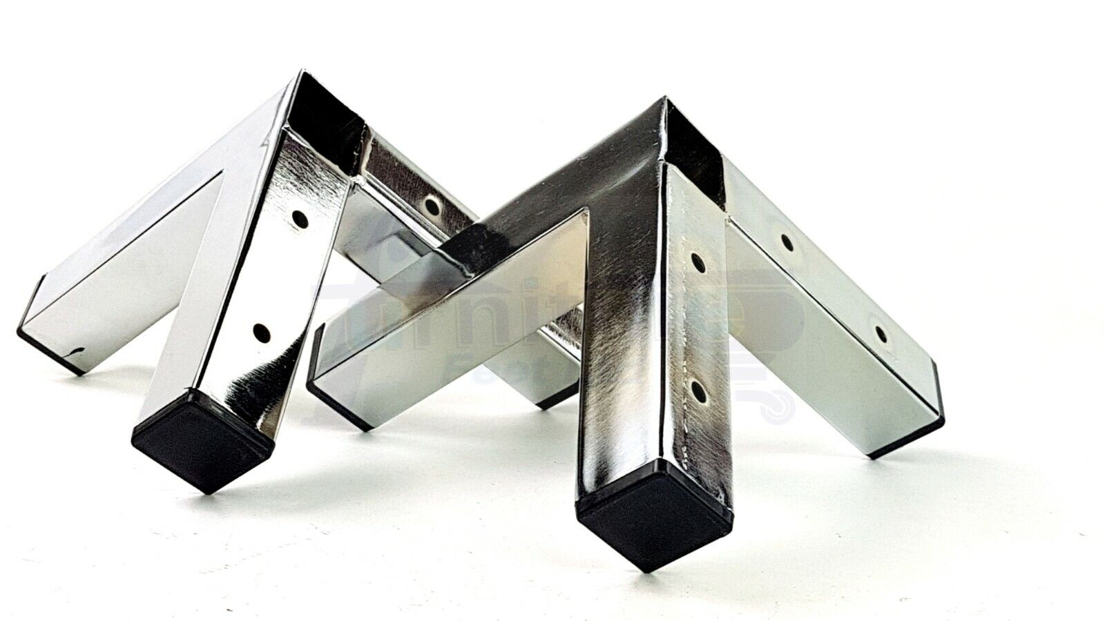 4x Metal Furniture Legs Replacement Sofa Chair Feet 155mm High Chrome (Self-Fix)