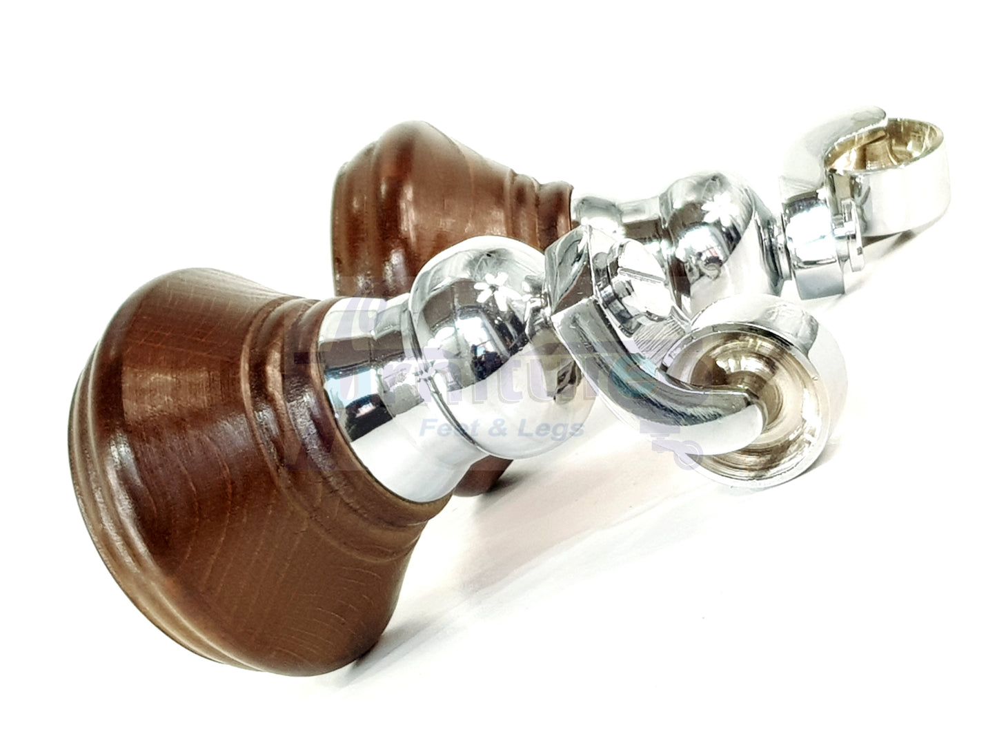 2 Castor Feet 120mm High Wood Turned Replacement Furniture Legs Antique Brown With Wheels Chairs Stools Sofa Beds Cabinets M8