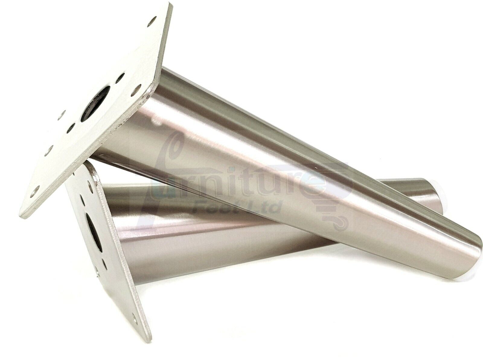 4 Chrome Metal Furniture Legs 180mm High Angled Feet Sofa Chair Cabinets Beds