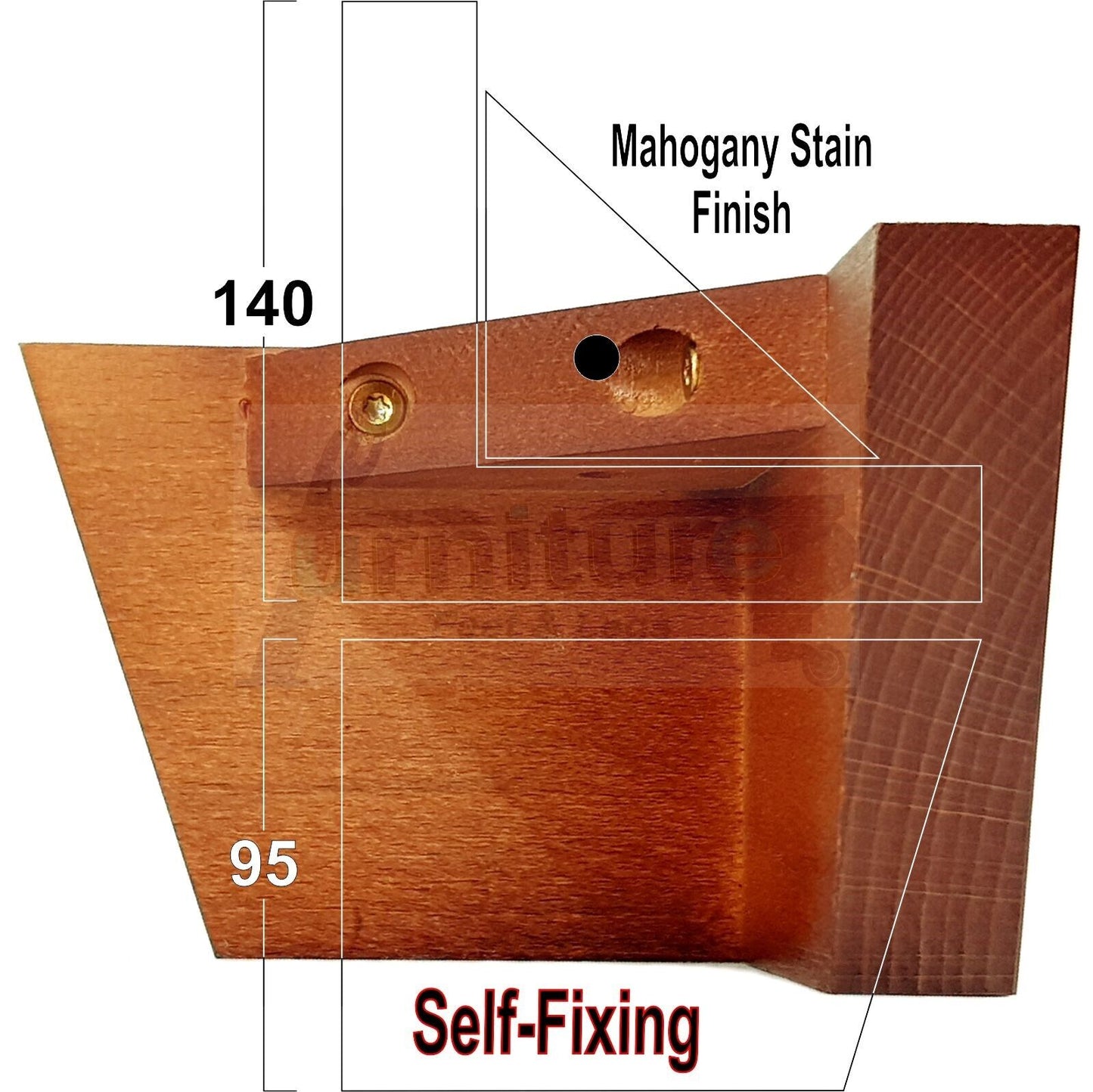 4 Solid Wood Furniture Legs Replacement Corner Feet 95mm High Multi Colours Chairs Stools Sofa Beds Settee & Cabinets Fix With Screws